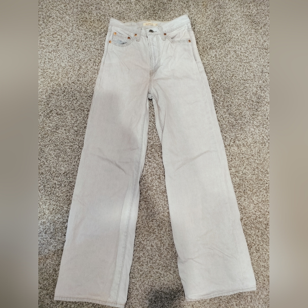 Levi's Ribcage Wide Leg Super High Rise Light Wash Jeans